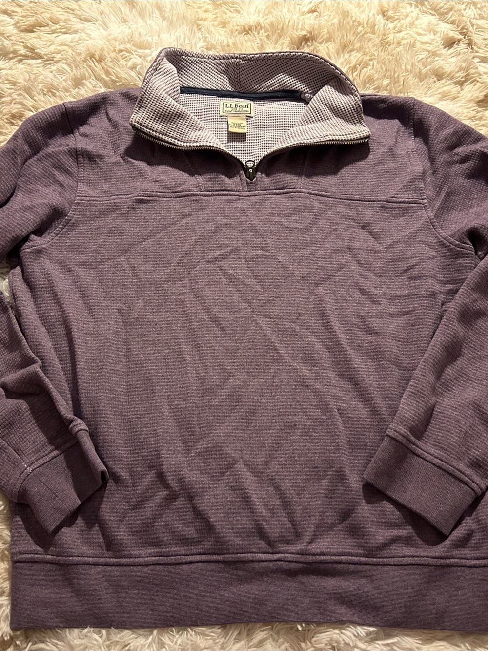 L.L. Bean Lavender Zip-Up Sweater